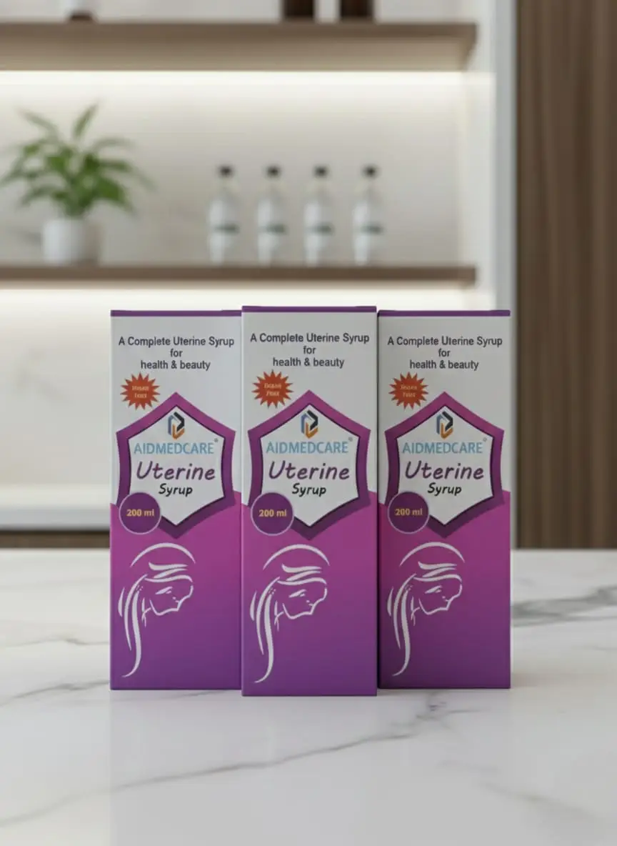 aidmed care uterine syrup 30 days complete uterine care course (3 pack – 200 ml × 3)
